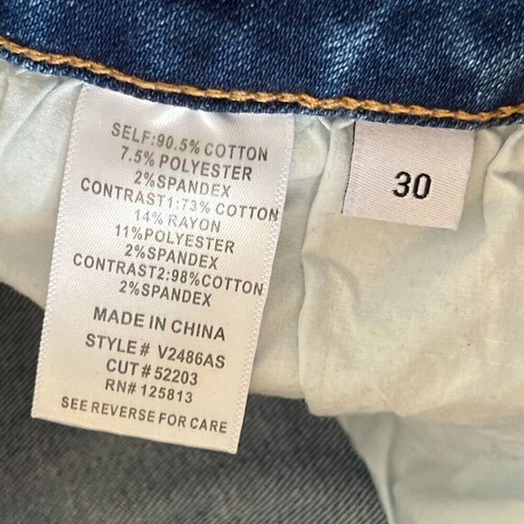 Alter'd State Blue/White Stretch Flare Wide-Leg High-Rise Festival Jeans Sz 30 - Picture 9 of 10